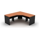 OM CORNER WORKSTATION W1800 x W1800 x D700 x H720mm Cherry Charcoal