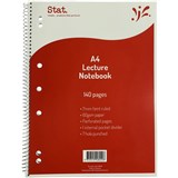 STAT NOTEBOOK A4 7MM RULED 60GSM RED LECTURE 140 PAGES PERFORATED