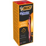 BIC GELOCITY GEL PEN RETRACTABLE 07MM MEDIUM RED PACK OF 12