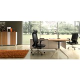 POTENZA DESK WITH RETURN 2150X1850X750 VIRGINIA WALNUT