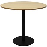 RAPIDLINE ESTILLO DISC BASE ROUND TABLE 1200D X 755MMH OAK TOP BLACK BASE