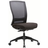 BURO MENTOR MESH CHAIR NO ARMS BLACK FABRIC SEAT MESH BACK
