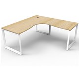 Deluxe Loop Corner Desk 1800Wx1800Wx750D Oak Top White Frame