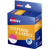 AVERY DISPENSER LABEL 24MM 12 PINK DOT PACK OF 300