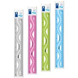 STAEDTLER PLASTIC RULER FLEXIBLE 30CM ASSORTED PACK OF 24