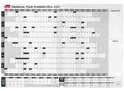 Sasco FINANCIAL Year Wall Planner 870x610mm Grey 1ST JULY  30TH JUNE