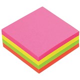 SELF STICK ADHESIVE NOTES CUBE 75 X 75MM NEON 80 SH COLOURS 13657  1810799 PK4