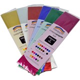 PAPER FOIL CREPE RAINBOW 500 MM X 1M ASSORTED COLOURS PK6