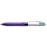 BIC 4 COLOUR BALLPOINT PENS RETRACTABLE GRIP FASHION PACK OF 10