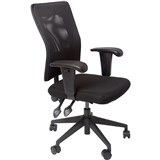 RAPIDLINE OPERATOR CHAIR ERGONOMIC MESH BACK WITH ARMS BLACK FABRIC SEAT BLACK MESH