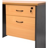 BEECH IRONSTONE FIXED PEDESTAL 1 DRAWER 1 FILE TO SUIT RAPID WORKER DESK