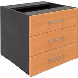 FIXED PEDESTAL BEECH IRONSTONE 3 DRAWER TO SUIT RAPID WORKER DESK