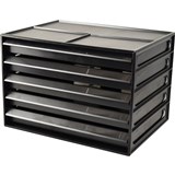 ITALPLAST A4 DOCUMENT CABNET RECYCLED 5 DRAWER BLACK CLEAR