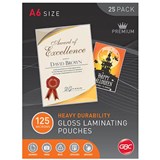 GBC IBICO LAMINATING POUCH A6 125M PK25