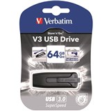 VERBATIM STORE N GO VERSION 3 V3 FLASH  USB DRIVE 64GB GREY
