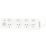 4 OUTLET INDIVIDUAL SWITCH POWERBOARD WITH SURGE AND OVERLOAD I522