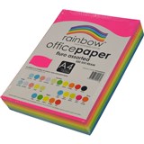 RAINBOW 80GSM OFFICE PAPER A4 5x Fluoro Assorted Colours Ream of 500