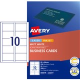 AVERY QUICK  CLEAN BUSINESS CARDS C3201125 10 PSHT BLACK AND WHITE PK250