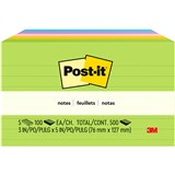 POSTIT NOTES ULTRA COLOUR LINED ASSORTED 6355AU 73X123MM PK5 70006847605