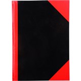 RED AND BLACK NOTEBOOK GLOSS COVER A4 100 LEAF CUMBERLAND