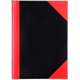 RED AND BLACK NOTEBOOK GLOSS COVER A5 100 LEAF CUMBERLAND