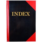 RED AND BLACK NOTEBOOK GLOSS COVER A5 100 LEAF INDEXED CUMBERLAND