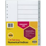 A4 110 PVC DIVIDERS GREY MARBIG ACO 35120  BAN 6210 SET