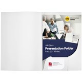 MARBIG PRESENTATION FOLDERS PRO SERIES A4 WHITE GLOSS PK50
