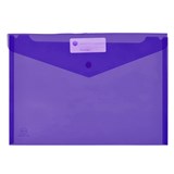 A4 PP WALLET  BUTTON PURPLE DOCULOPE