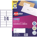 AVERYECO LABEL LASER L7163 14 PER SHEET 991X381 959004 BOX 100