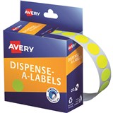 AVERY DISPENSER LABELS CIRCLES DMC14FY 14MM FLUORO YELLOW 937294 PK700 DMC14