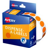AVERY DISPENSER LABELS CIRCLES DMC14O 14MM ORANGE 937240 P1050