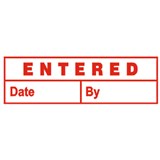 DESKMATE PRE INK STAMP RED E06 ENTERED DATE  BY