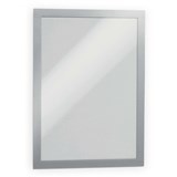 DURABLE MAGAFRAME SIGN HOLDER A4 ADHESIVE BACK SILVER PACK 2