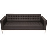 VENUS LOUNGE CHAIR THREE SEATER BLACK PU