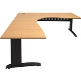 RAPID SPAN CORNER WORKSTATION W1500xD1500xH700mm Beech  Black