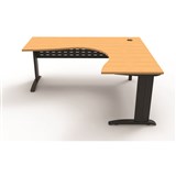 RAPID SPAN CORNER WORKSTATION W1800xD1500xH700mm Beech  Black