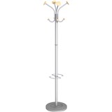 ALBA COAT RACK 4 HOOK SILVER  WOOD