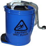 CLEANLINK HDUTY MOP BUCKET Metal Wringer 16 Litre Blue