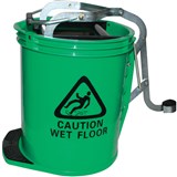 CLEANLINK HDUTY MOP BUCKET Metal Wringer 16 Litre Green