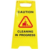 CLEANLINK SAFETY SIGN Cleaning In Progress Yellow 32x31x65cm