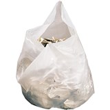 GARBAGE BAGS MEDIUM 28  27 LITRE 650X510MM WHITE ROLL PK50