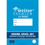 WRITER PREMIUM EXERCISE BOOK A4 64 page GroundGrassSky 24MM DOTTED THIRDS
