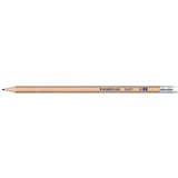 STAEDTLER NATURAL EXAM PENCIL 2B WITH ERASER TIP PK12