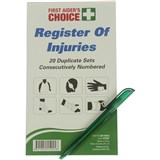 TRAFALGAR REGISTER OF INJURIES BOOK AND PEN FAC