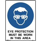 BRADY MANDATORY SIGN Eye Protection 450x600mm Polypropylene