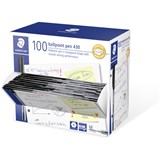 STAEDTLER 430 BALLPOINT PEN 10MM BLACK PK100
