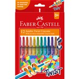 FABERCASTELL JUMBO CRAYONS TWIST ASSORTED PACK OF 12
