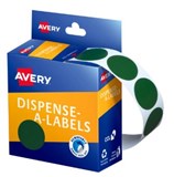 AVERY DISPENSER LABEL CIRCLES DMC24G 24MM GREEN 937376