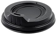 SIPPER COFFEE CUP LID BLACK PS 90MM CTN1000 TO SUIT S8OZ90 8OZ CUP